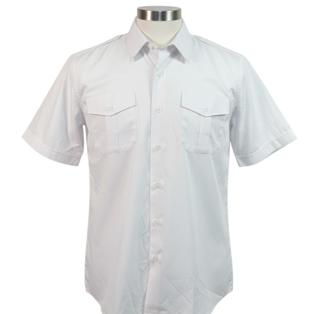 A Cut Above Uniforms Pilot Security Shirt Mens 17 White Cirrus Relaxed Fit NWOT‎